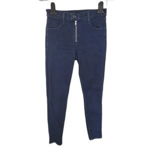 J Brand Alana High Rise Crop Exposed Zipper Skinny Jeans